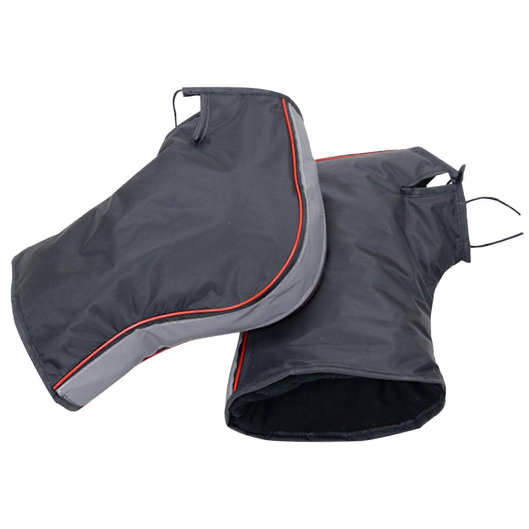 Motorcycle Handlebar Muffs Waterproof Windproof with Thermal Lining and Drawstring for Winter Riding