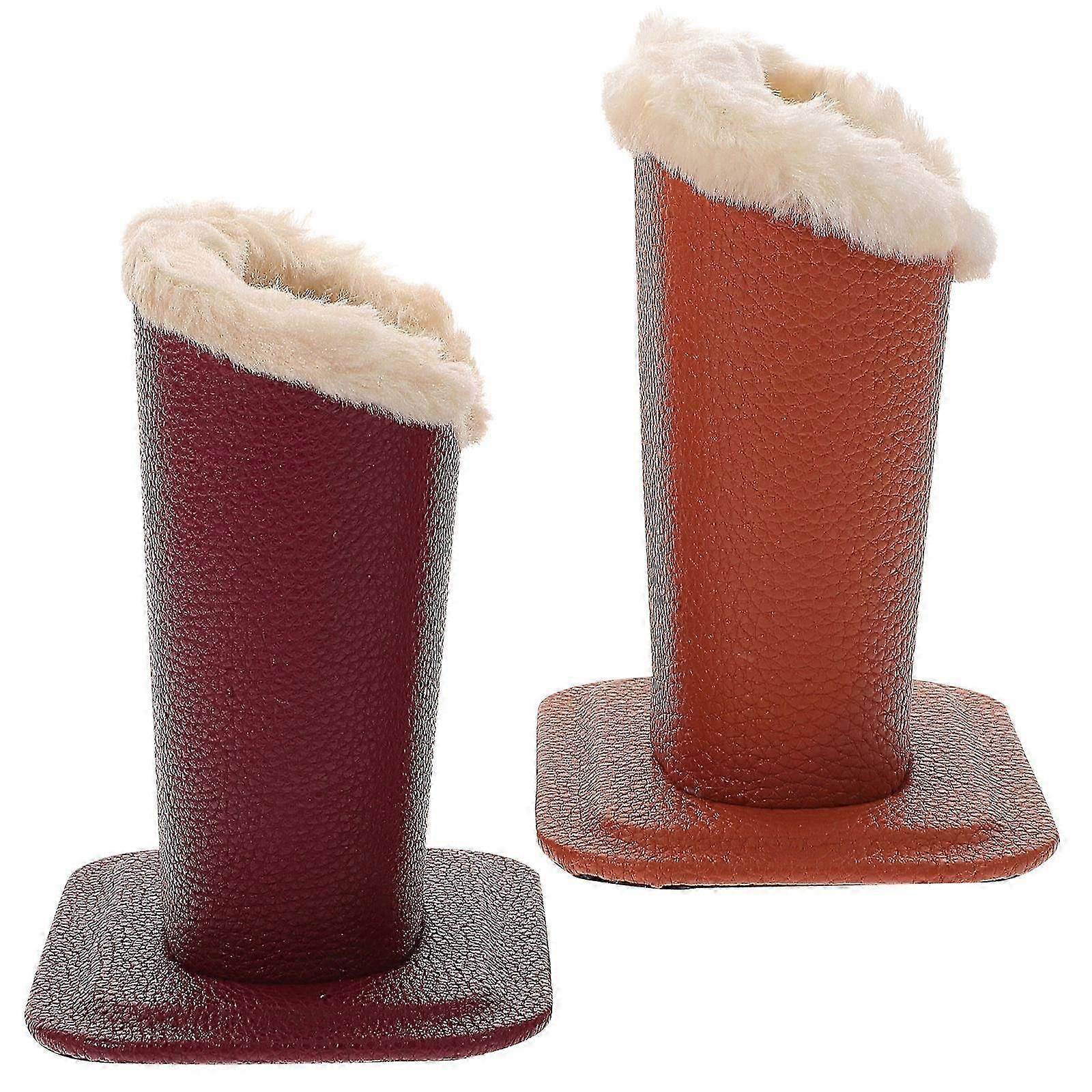 Glasses storage rack, plush glasses holder, scratch-resistant wine red 2-piece set