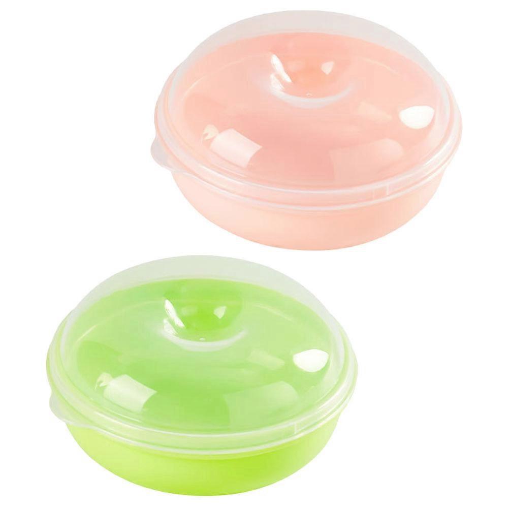 Plastic Loaf Bread Keeper For Bakeries Round Design Microwave Safe 2Pcs