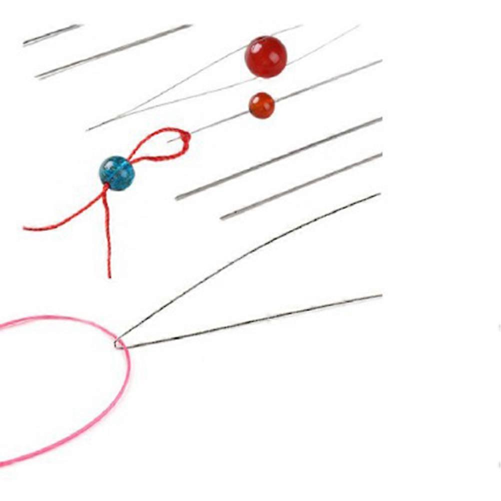 10Pcs Beading Needles Kit for Sewing Threads with Storage Bottle White