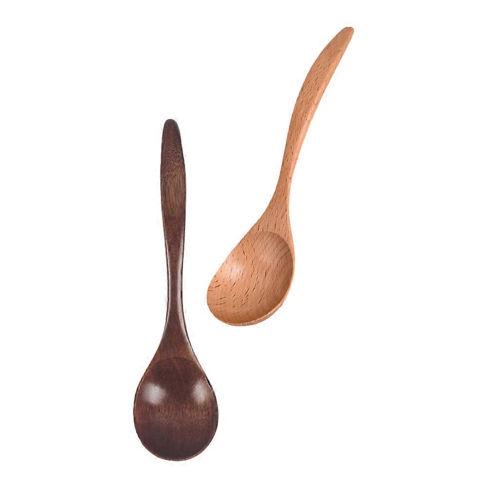 Wooden Dessert Spoon Creative Kitchen Food Spoons Assorted 2Pcs