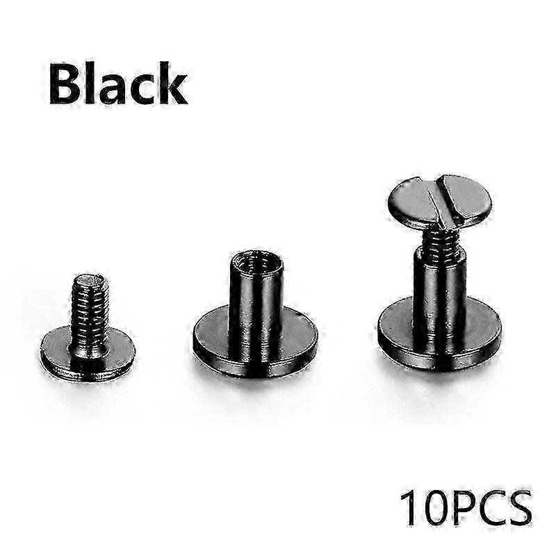 10Sets Flat Head Belt Studs Copper Rivets Decorative Double Cap Leather Screws Leather Tool