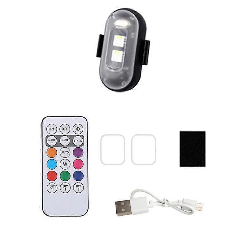 RGB 8 Color Remote Control Wireless LED Strobe Light Rechargeable Flashing Light