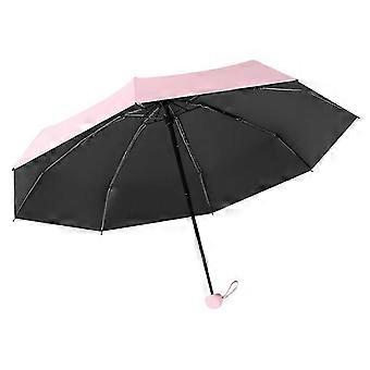 Sun Umbrella, Sun-shading And Uv-proof Ultra-light Folding Capsule Umbrellapink1pcs