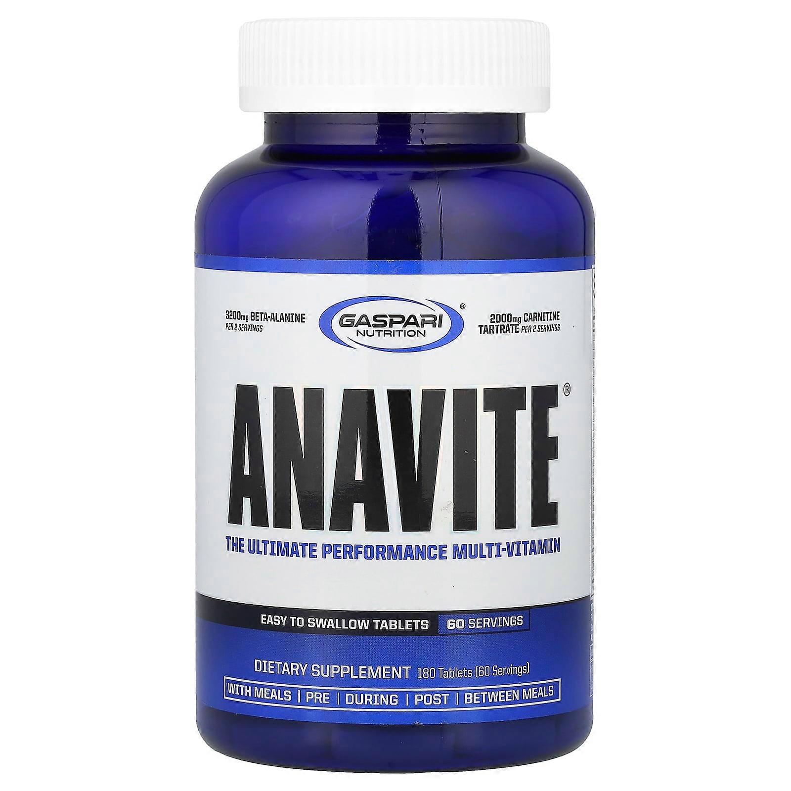 Gaspari Nutrition, ANAVITE, El Multivitamínico Ultimate Performance, 180 Tabletas