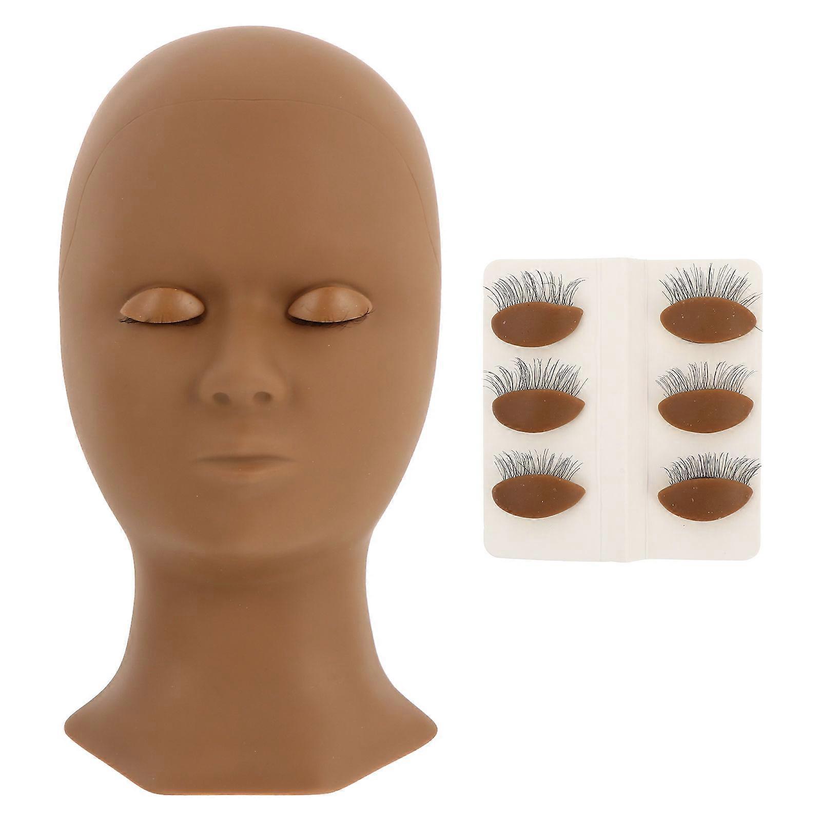 Makeup Training Mannequin Head with Replacement Eyelids for 3Pcs