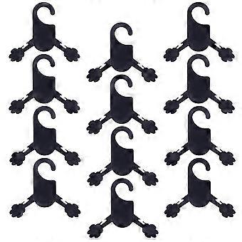 Pet Clothes Rack Creative Pet Clothes Hanger for Storage 12Pcs Black
