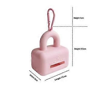 Pet Poop Bag Dispenser, Portable Silicone Dog Waste Holder with Carabiner for Travel Walks Outdoor