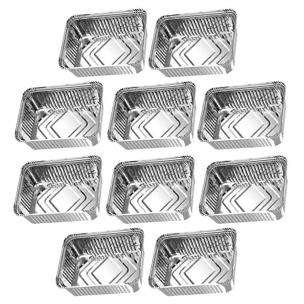10Pcs Silver Boxes for Bbq Usage Multipurpose Cooking Plates