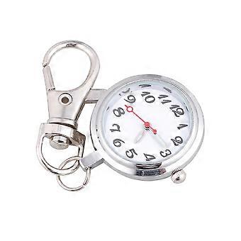 Unisex Keychain Watch Metal Round Design Gift Giving Luminous Needle 1Pcs