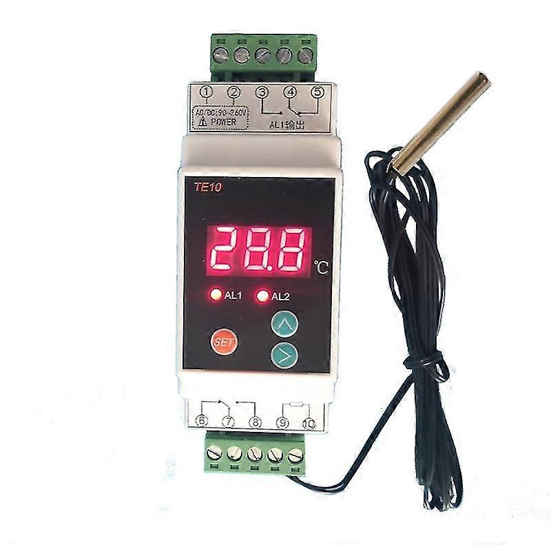 Led Digital Temperature Controller Ac90~260v Thermostat With Sensor 2 Relays