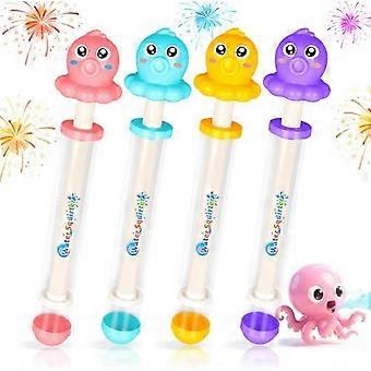4-Pack Octupus Shaped Fireworks Water Spray Gun, 2026 Upgraded Pool & Bath Toy, Heavy Duty Water Squirt Gun for Kids Adults