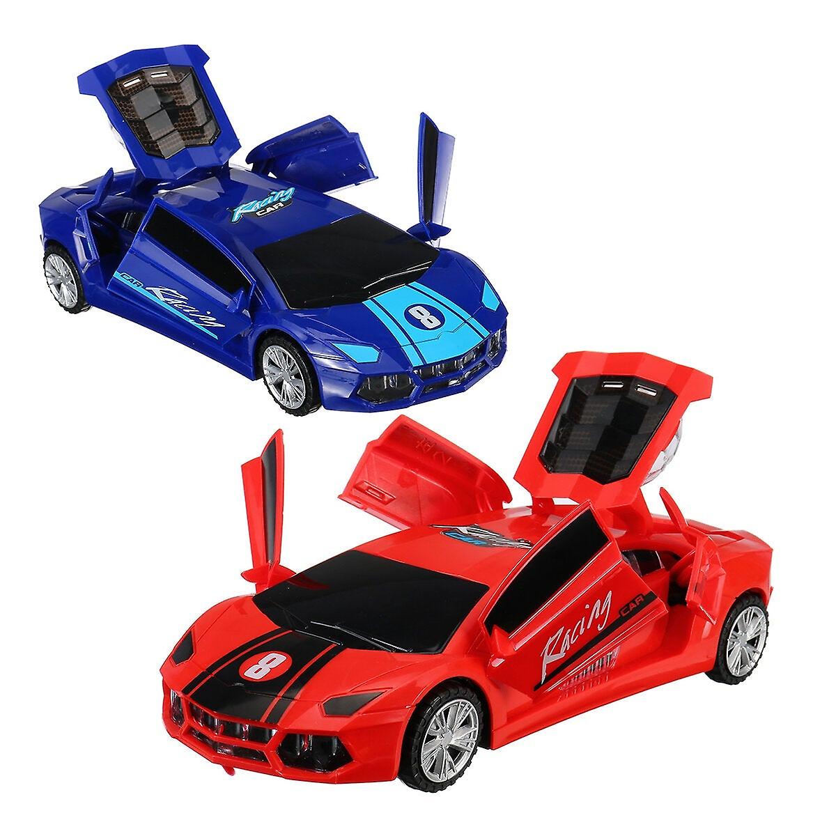 Electric 360 Rotary Universal Wheels Diecast Car Door Openable Model With Lighting Sound Toy For Kids Gift