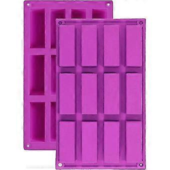 2 stuks 12 holte medium rechthoek granola bar siliconen mallen voeding / granen bar mallen energie bar maker voor chocolade