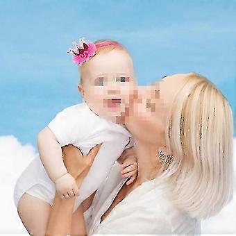 Baby Photo Props Mesh Pink Crown Hair Band Nakrycie głowy Wiązana elastyczna opaska na głowę dla niemowląt (różowa opaska na głowę)