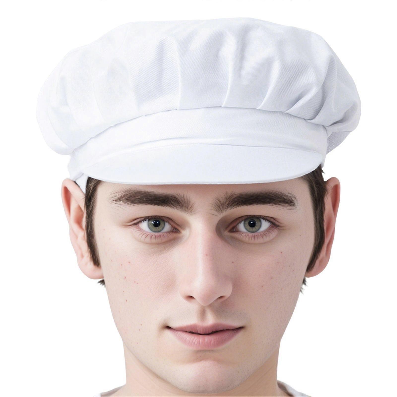 Chef Hat Solid Color Elastic Universal Reusable Dust-Proof Hat Work Kitchen School Street Adjustable Hat Headgear
