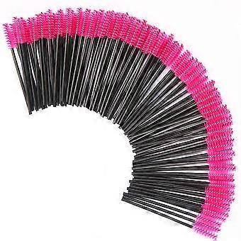 400 PCS Disposable Eyelash Mascara Brushes Makeup Brush Wands Applicator Makeup Kits (Rose RED)