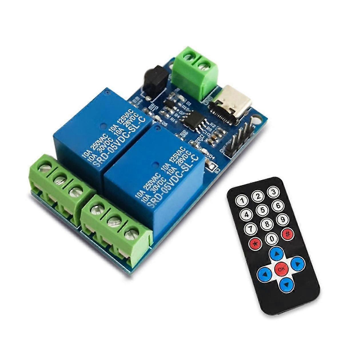 Infrared Remote Control Wireless Self-Locking Tap -Locking Multi-Function Portable Dual Relay Modul_Special Gift
