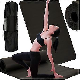 Yoga exercise mat thick 185x80x1.5 cm black