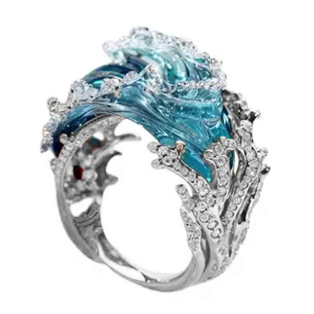 Women's Ocean's Oath Wave Silver Ring