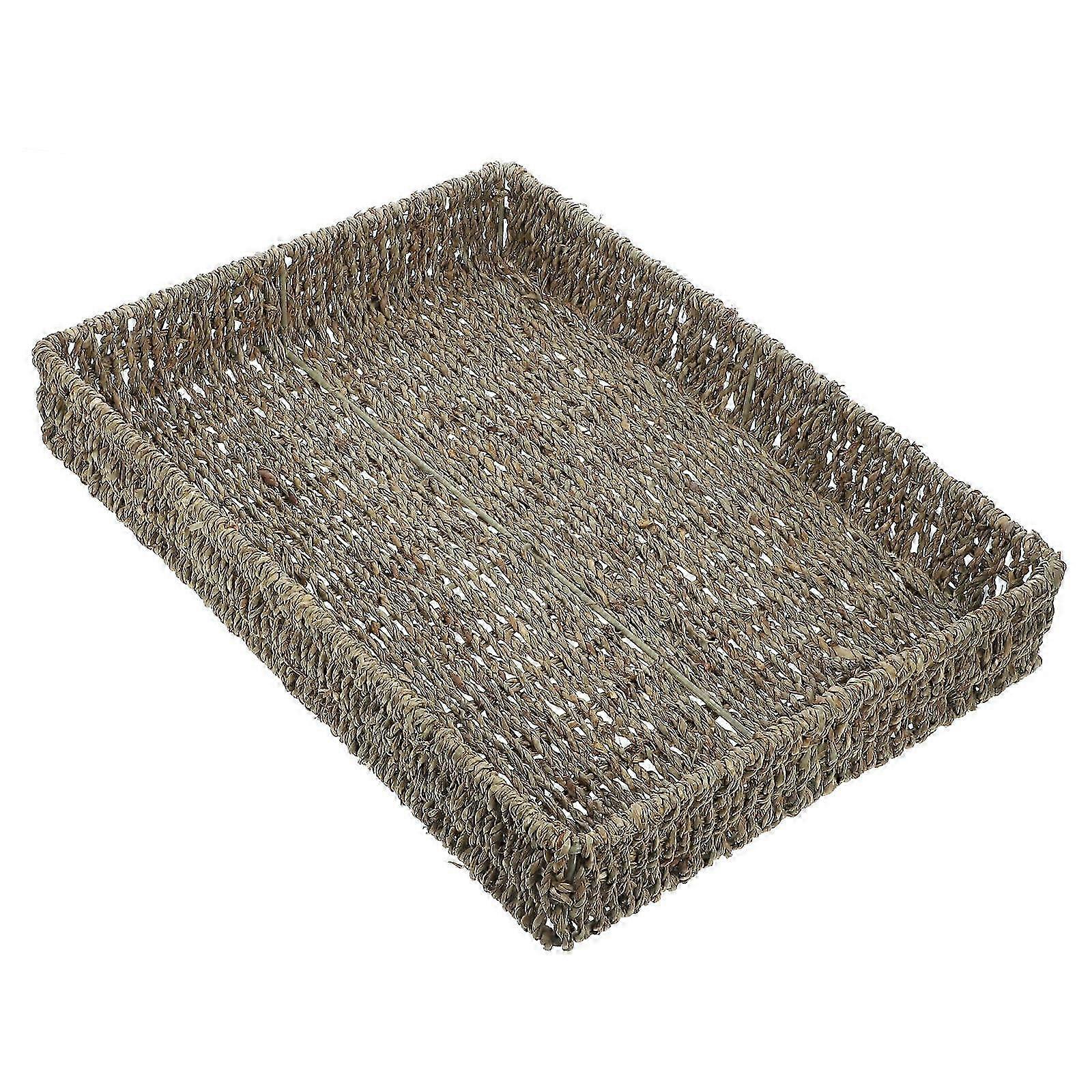 1Pc Practical Seaweed Fruit Basket Rectangular Storage Basket (Light Brown)