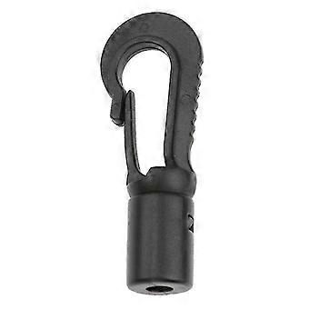 10 Pack Black Plastic Bungee Hooks with Cord Snaps for Boat Kayak and Canoe Accessories