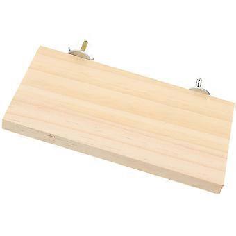 Pet Bird Perch Platform Wooden for Cage Use with Durable Khaki Finish