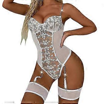 Lingerie Dames Sexy Ondergoedset Roze Babydoll Visnet Corsage Nachtjurk Maat S Dames Negligés 20240403139