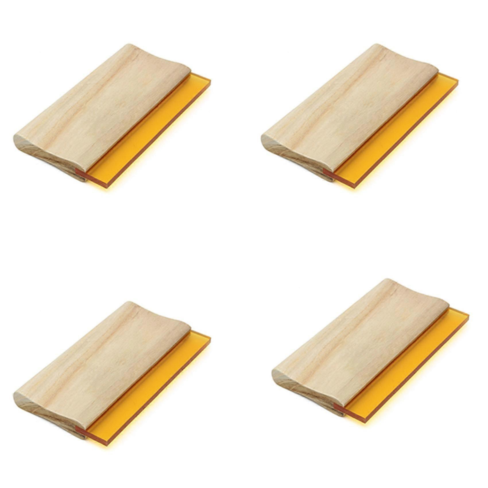 4pcs 8 Inch Silk Screen Printing Press Squeegee Single 70 Durometer Ink Scraper Tools
