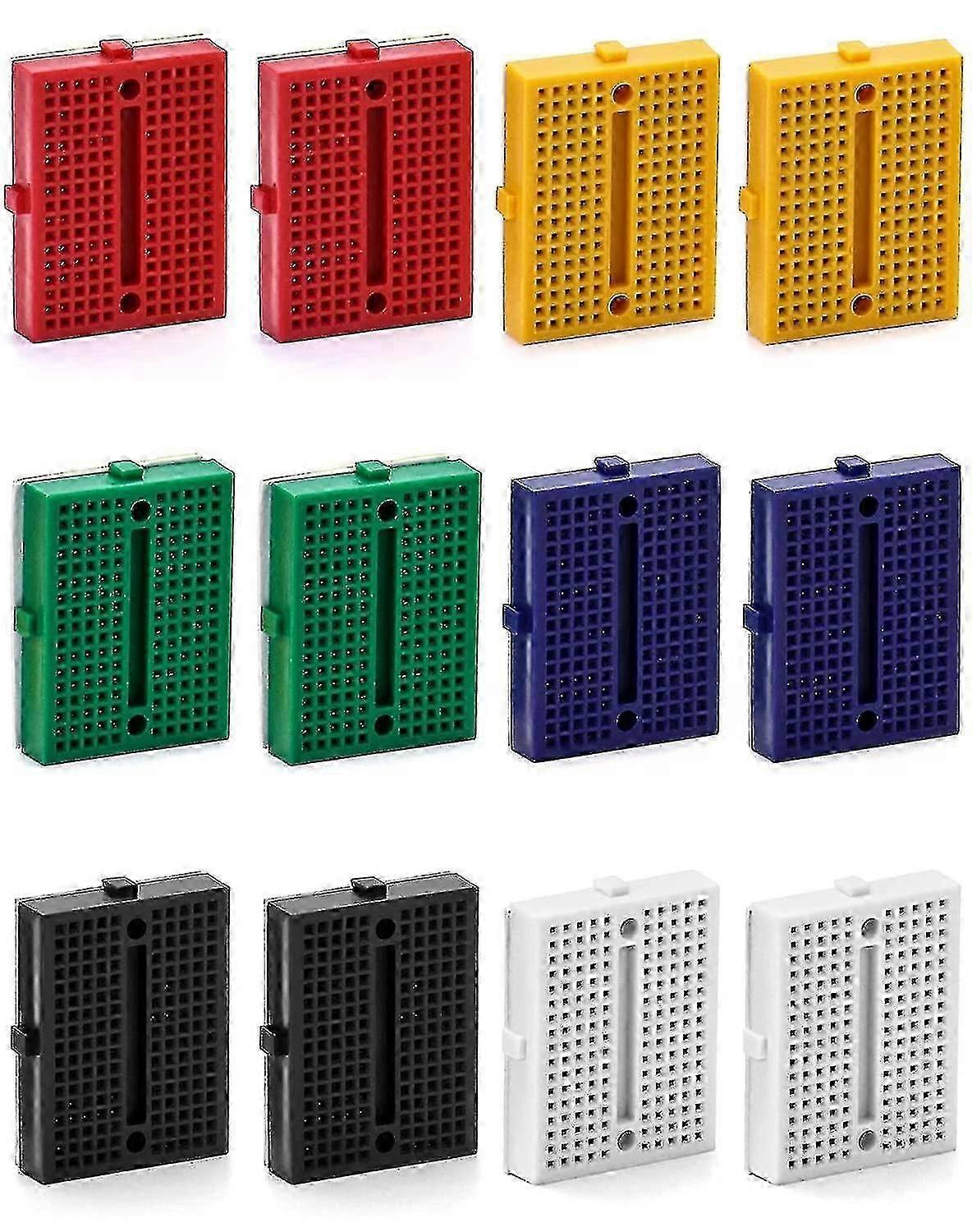 170 Point Mini Breadboard Kit,12pack Tiny Breadboard Pcb Bread Board Kit With Adhesive Backing