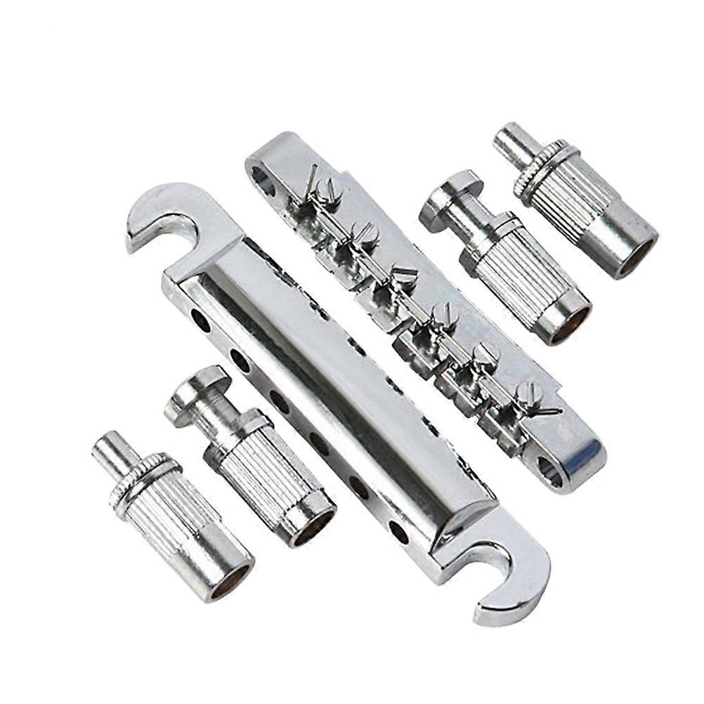 6 String Guitar Bridge Locking Bridge Set for Electric Guitar 18Pcs Silver
