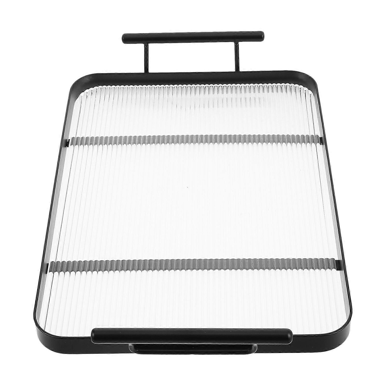 Rectangular Serving Tray for Storage Acrylic Tea Tray with Handles