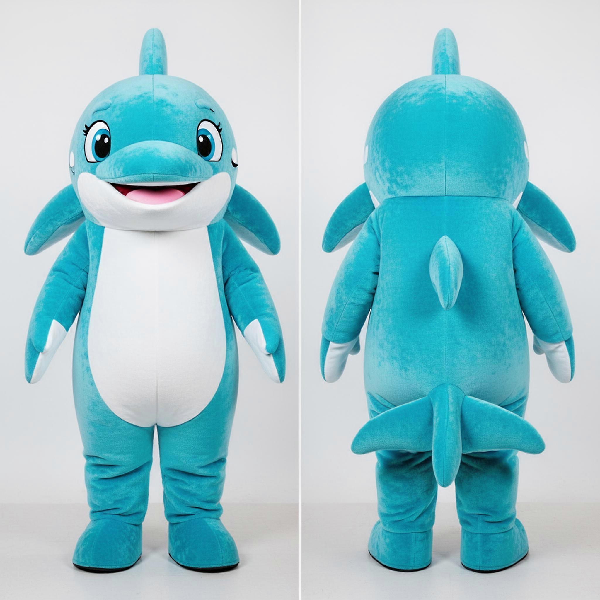 MASTICOT Cyan Cartoon Killer Whale Mascot
