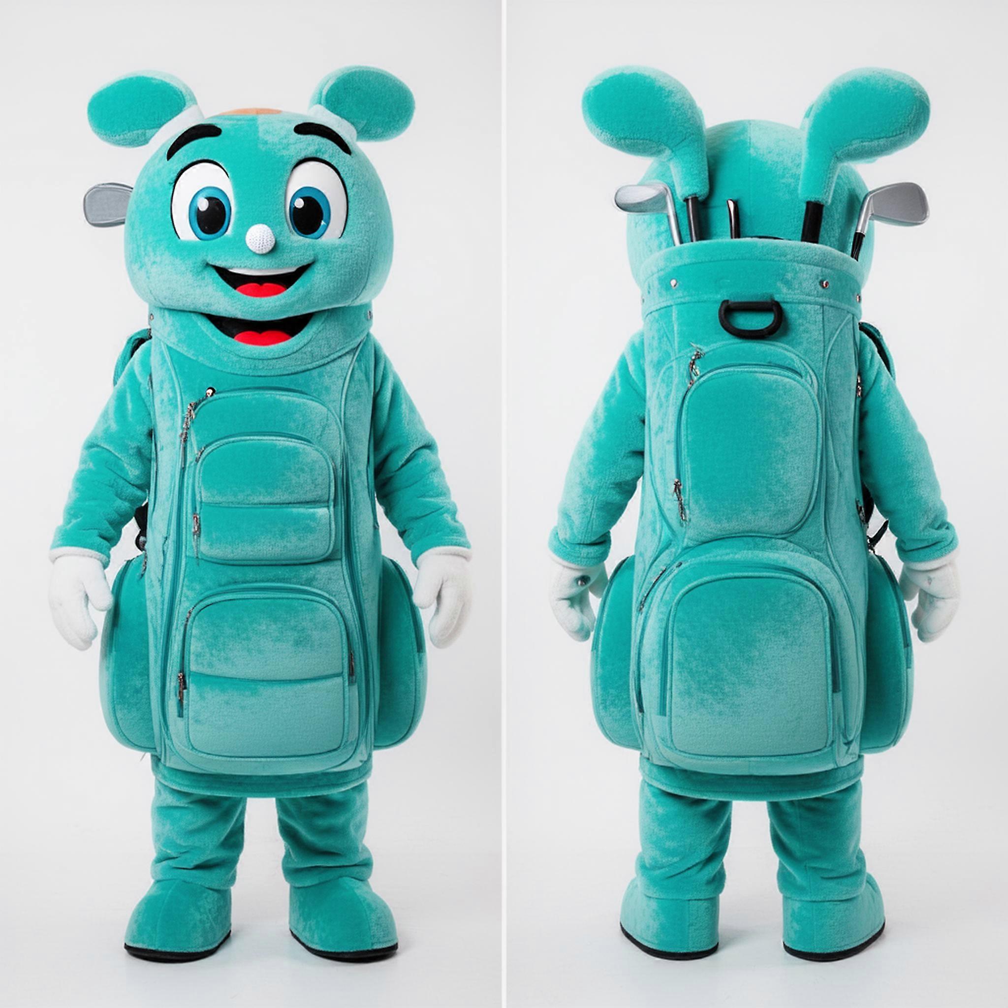 MASTICOT Turquoise Smiling Golf Bag Mascot
