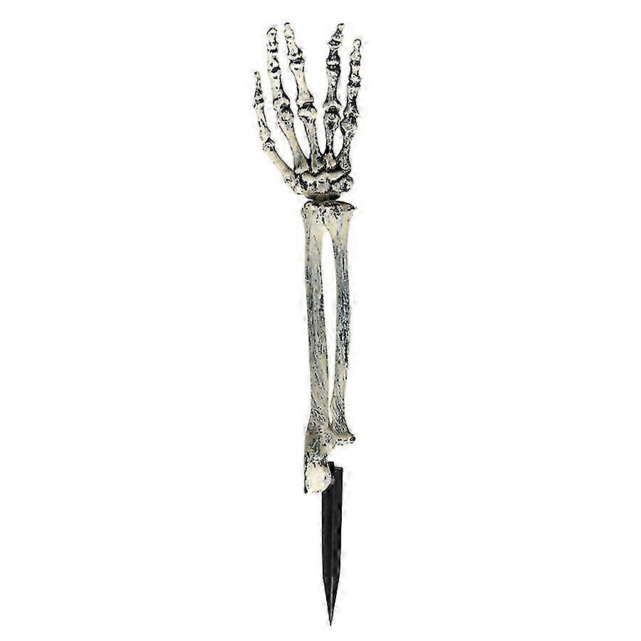 Plastic Skeleton Hand & Skull Set - Halloween Yard Decorations