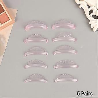 5 pares de protectores de pestañas postizas con forma de concha, almohadillas de silicona para permanente, accesorios para extensiones de pestañas, herramienta aplicadora