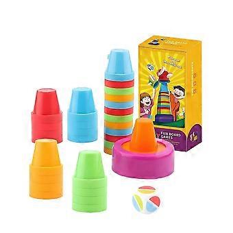 Tabletop Speed Cup Stacking Game, Plastic Competitive Color Stacking Challenge, Family Interactive Party Game, Novel Fun Gift, 1 Box