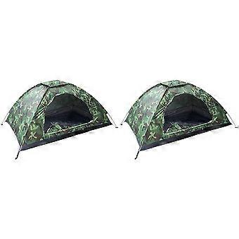 2X 1 Person Tragbares Outdoor-Campingzelt Outdoor-Wanderreise-Camouflage-Camping-Nickerchenzelt