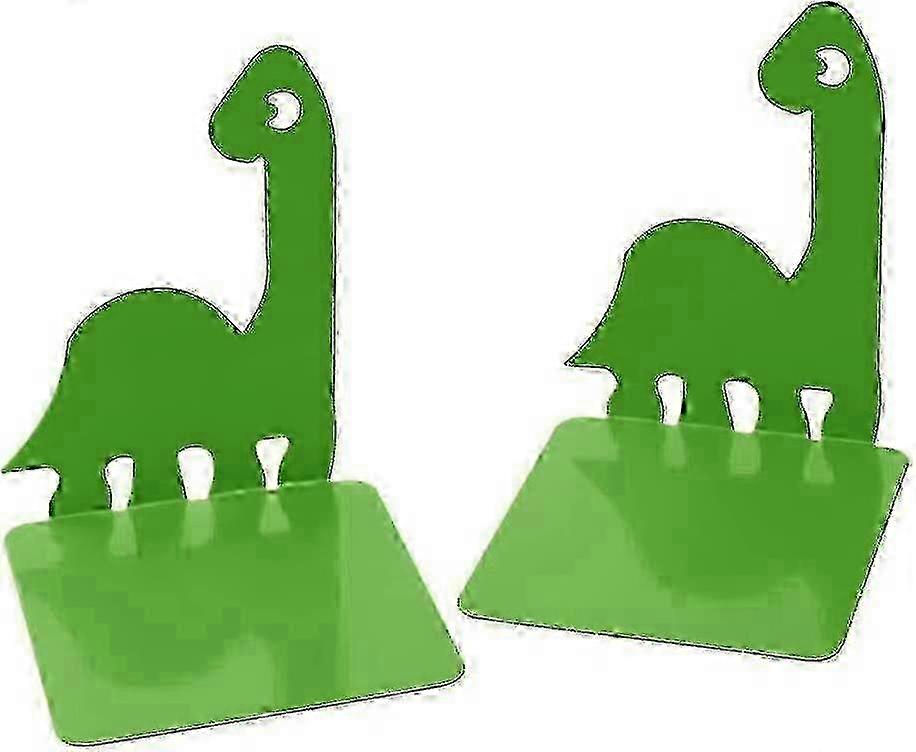 Metal Dinosaur Bookends Green Set