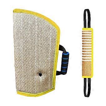 Dog Training Set with Biting Pillow, Narrow Grip Stick, Easy to Hold, Nonslip, Chew Resistant for Active Dog Pulling and Tug Exercise  Yellow