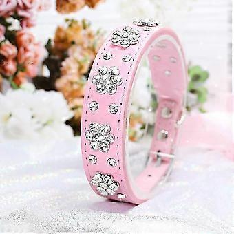 Halsband voor honden met bloemenmotief M