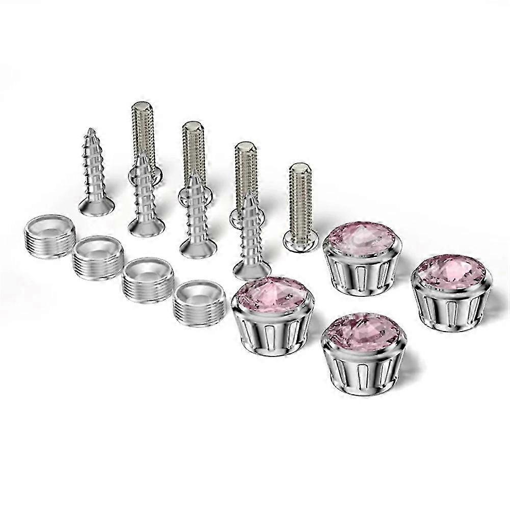 Bling Rhinestone Locking License Plate Screws