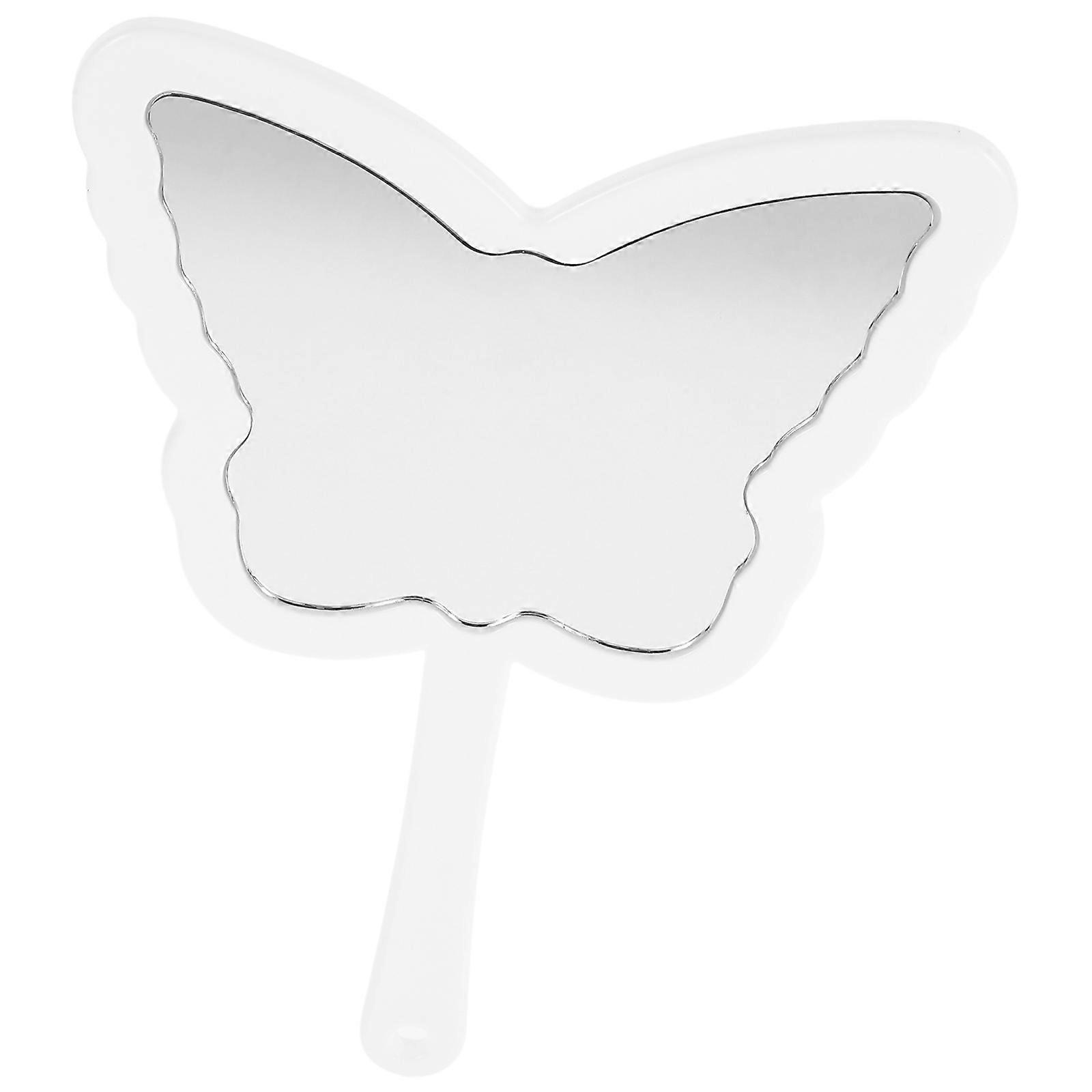 Handheld Makeup Mirror for Makeup with Handle 2Pcs White Compact Accessory