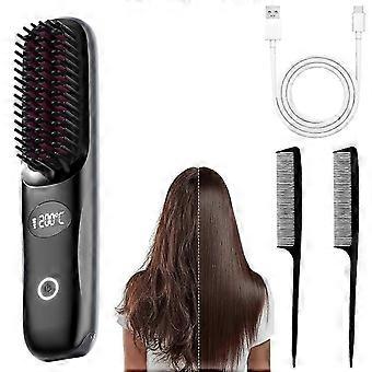 Portable Hair Straightening Comb Digital Display Temperature Control