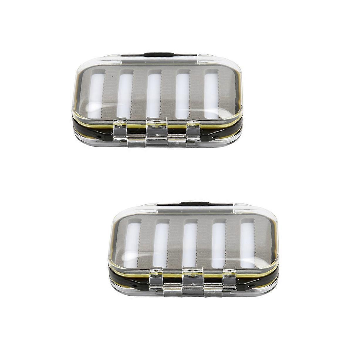 Fishing Fly Box Waterproof Double Pocket Size Face Insert 2Pcs