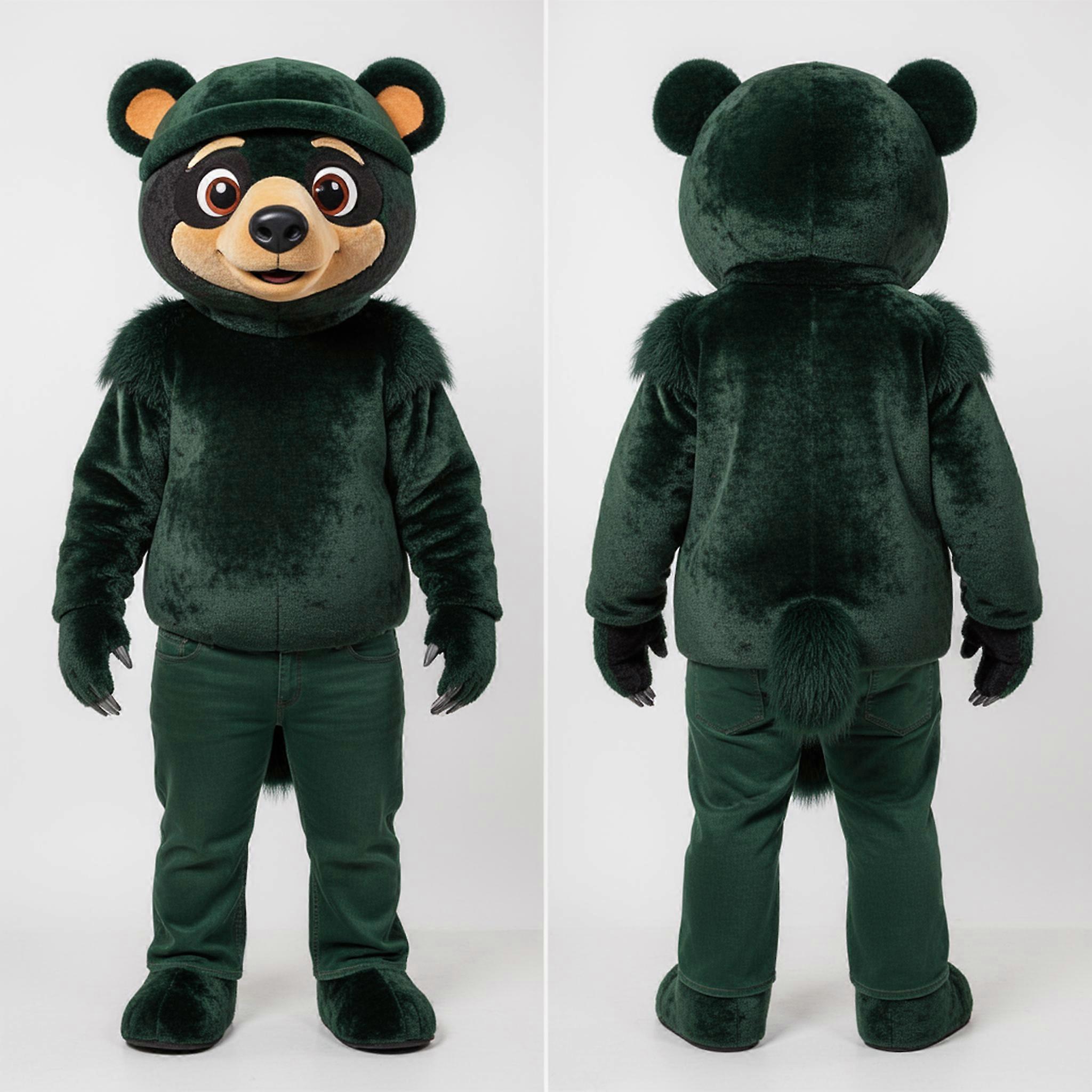 MASTICOT Forest Green Cartoon Sloth Bear Mascot