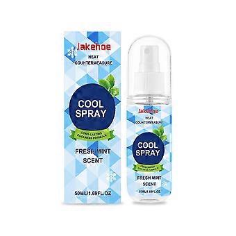 Instant Cooling Spray with Mint Scent for Summer Heat Relief, Portable Body Cool Mist for Skin Soothing, Refreshing and Hydrating, 50ml