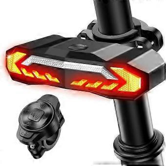 Smart Bike Tail Light with Turn Signal and Brake Light Anti Theft Bike Alarm with Remote,IP65 Waterproof Bike Rear Light-Good-af