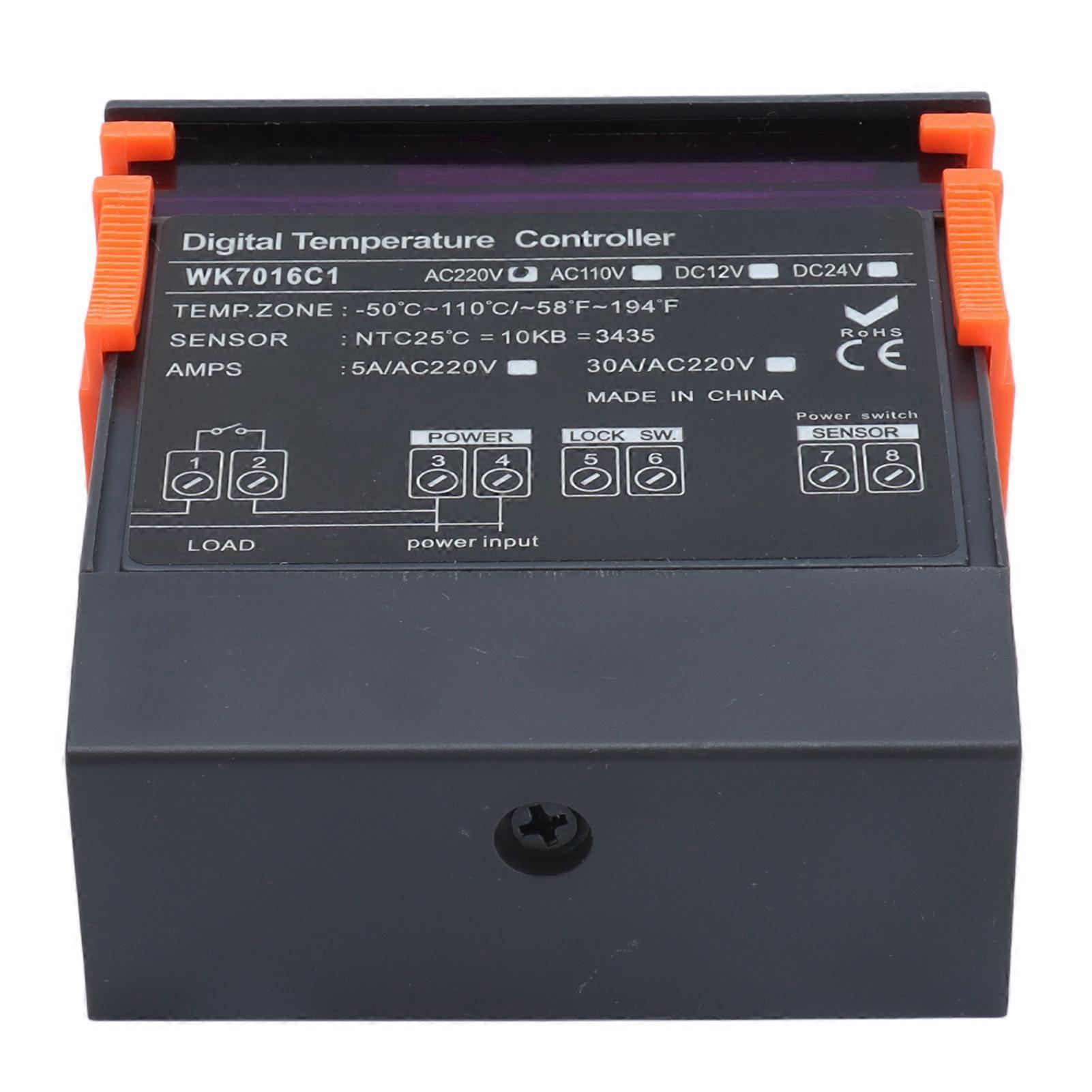Digital Temperature Controller Electronic Temp Control Thermostat with LCD Display Probe AC220V/5A