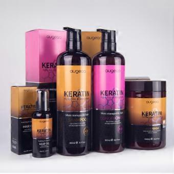 Keratin Hair Care Set with Collagen Boost, Professional Salon Treatment for Frizz Control and Deep Hydration 33 fl oz